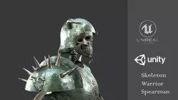 Skeleton Warrior 3 Low-poly 3D model