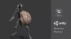 Skeleton Warrior Low-poly 3D model