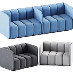 Sofa with partition Bob by Bla Station 3D model