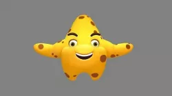 starfish mascot - sea monster Low-poly 3D model