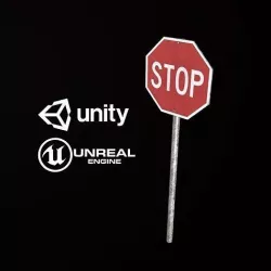 Stop Sign - PBR Game Ready Low-poly 3D model