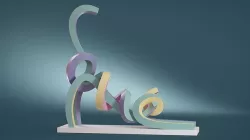 Stretching Cat Pastel 3D model
