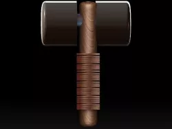 stylized fantasy battle hammer 3D model