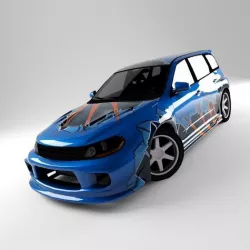 Subaru STI Low-poly 3D model