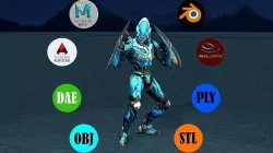 Sword Robot Low-poly 3D model