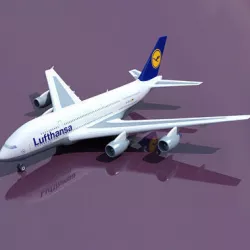 Texture for Lufthansa 3D Model Airbus A380 3D model