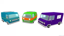 Toon vans 3D model
