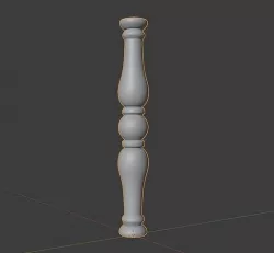 Turned Barrister Post Low-poly 3D model