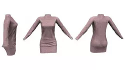 Turtleneck Long Sleeve Dress Low-poly 3D model