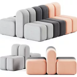 Two-sided sofa Bob by Bla Station 3D model