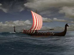 Viking Longship - Drakkar Low-poly 3D model