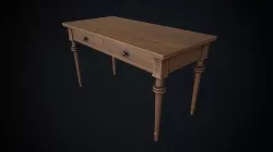 Vintage victorian desk Low-poly 3D model