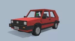 Volkswagen Golf Mk2 - Minecraft Car Low-poly 3D model