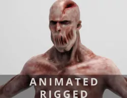 Walking Zombie Rigged  Animated Low-poly 3D model