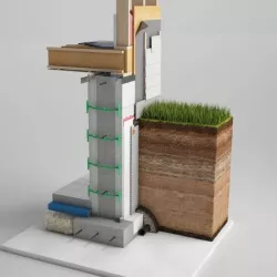 Wall Cross Section Insulation 3D model