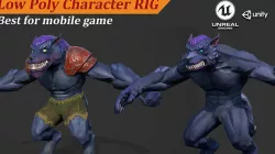 Werewolf Rig Low-poly 3D model