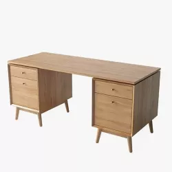 West Elm Mid-Century Modular Desk Set - 2 File Cabinets 3D model