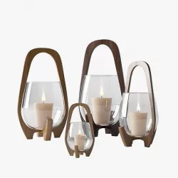 West Elm Mid-Century Wood Lanterns - Cafe 3D model