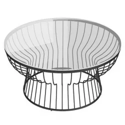 West Elm Pillar Glass Coffee Table 3D model