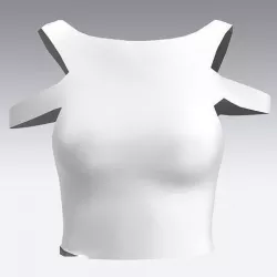 WHITE BLOUSE OPEN SHOULDER MODERN LOOK 3D model