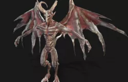 Winged Demon Gargoyle  Low-poly 3D model