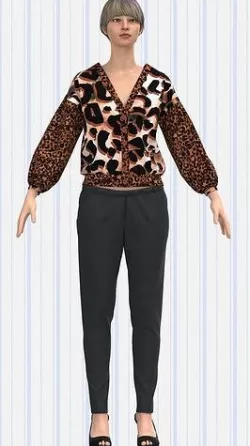 Womens Cardigan and jegging Low-poly 3D model
