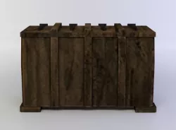 Wooden chest Low-poly 3D model