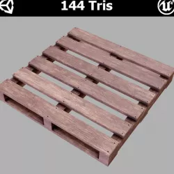 Wooden pallet PBR Game-Ready  Low-poly 3D model