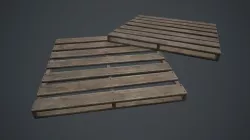 Wooden Pallet PBR Game Ready Low-poly 3D model