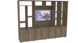 wooden tv wall unit 3D model