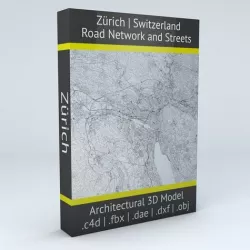Zurich Road Network and Streets 3D model