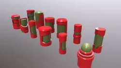 12 Sci-Fi Capsule Models Kit Low-poly 3D model