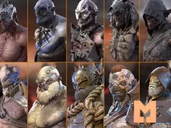 14 Characters Orcs Pack 3D model