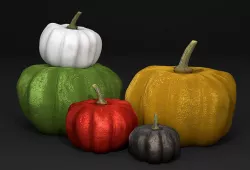 3D Painted pumpkins for Blender Low-poly 3D model