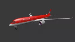 Airplane Airbus A350-900 Low-poly 3D model