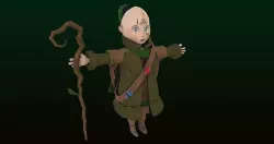 Anime Mage game character Low-poly 3D model