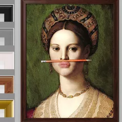 Art Frams 23- THE ORANGE PENCIL  Canvas print 3D model