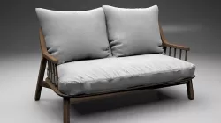 Banquette coton lin Richard design E  Gallina Low-poly 3D model