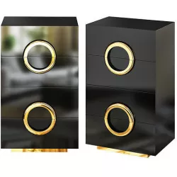Black and Gold 4-Drawer Accent Chest Dresser Low-poly 3D model