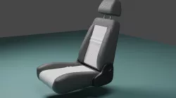 Black Leather Car Seat 3D model