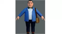 business suit man cartoon rigged character 3D model