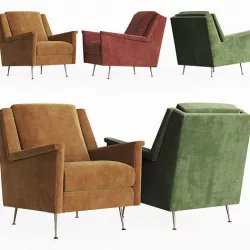 Carlo Mid Century Chair West elm 3D model