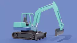 Cartoon Excavator Machinery Low-poly 3D model