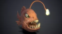 cartoon lamp fish Low-poly 3D model