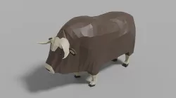 Cartoon Musk Ox Low-poly 3D model
