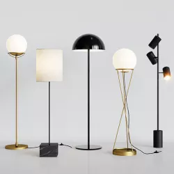 CB2 5 Floor Lamps Set 2 3D model