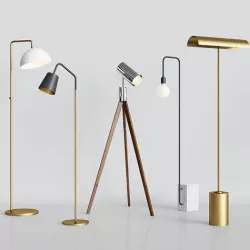 CB2 5 Floor Lamps Set 3 3D model