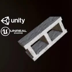 Cinderblock - PBR Game Ready Low-poly 3D model
