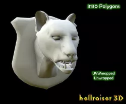Cougar Head Low-poly 3D model