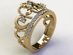 Crown ring for women cad design R68 3D model